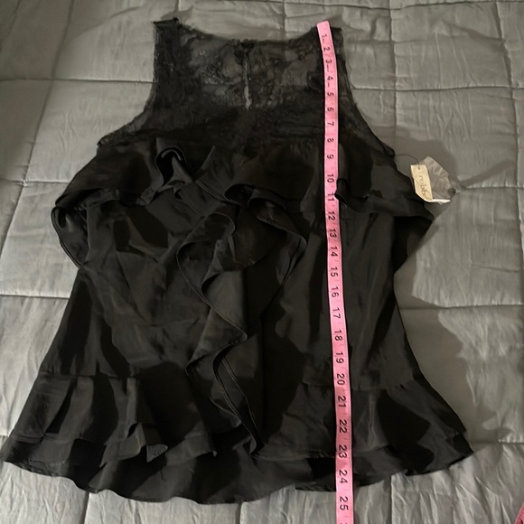 ROBBI & NIKKI SILKY LACE RUFFLED DRESSY TANK TOP BLACK SIZE XS. NEW WITH TAGS. - Picture 15 of 16